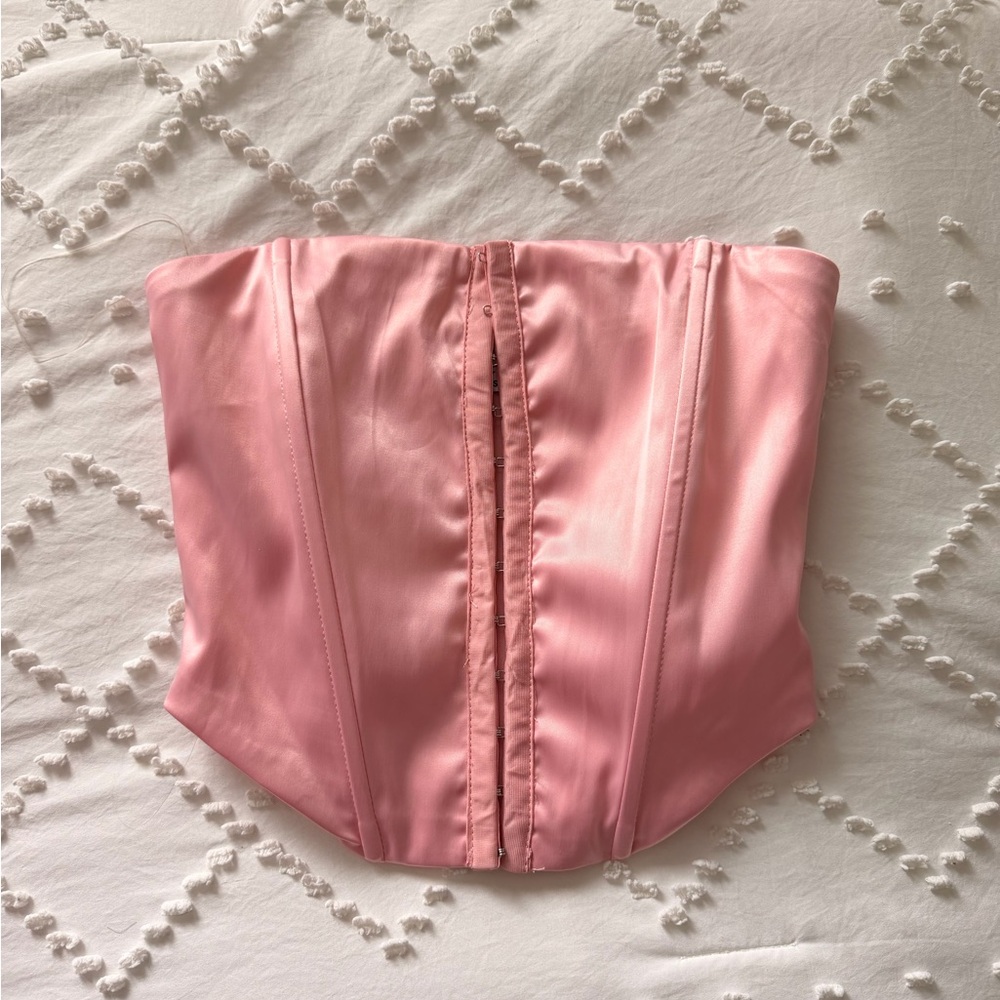 Outcast Pink Satin Corset Top